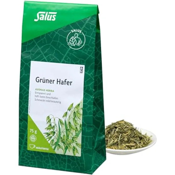 Salus Grüner Hafertee Bio, 75 g Heißgetränk zum Aufguss