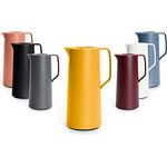 Emsa N41708 Motiva Isolierkanne | 1 Liter | Quick-Press-Verschluss | 12h heiß, 24h kalt | Glaskolben | Made in Germany | Nordisches Design | Gelb