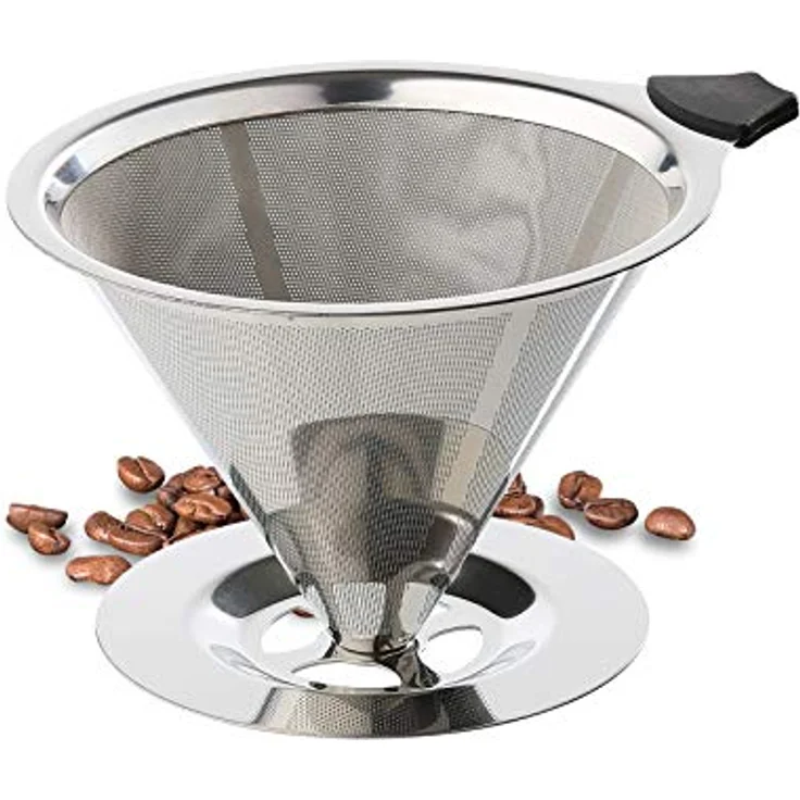 Cilio Handfilter CILIO Dauerfilter für Kaffee aus Edelstahl, mit wärmeisolierendem Griffschutz und doppellagigen Poren – Bild 2