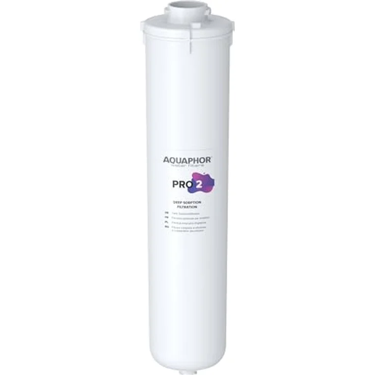 Aquaphor International OÜ AQUAPHOR PRO 2 Wasserfilter CarbFiber-Blocktechnologie aus Aktivkohle aus Kokosnussschalen und Ionenausstauscher-Mikrofaser AQUALEN™, chlorreduzierend, 2 Mikrometer, Kunststoffgehäuse, 313 x 85 mm, blau – Bild 2