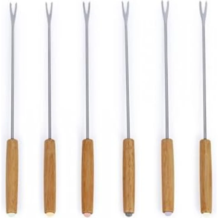 Livoo MEN426C, Fondue-Set für bis zu 6 Personen, 2,6 Liter, mit Akazienholzsockel und emaillierter Gusseisenpfanne – Bild 4