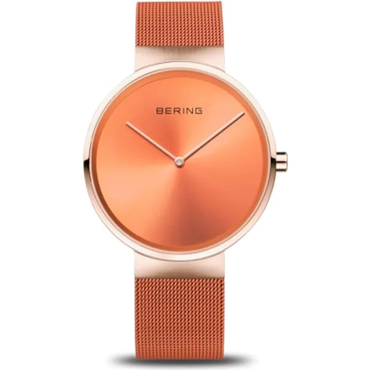 BERING Unisex Analog Japanisches Quarzwerk Uhr mit Edelstahl Armband 14539-565, Classic Collection, roségold IP-plated