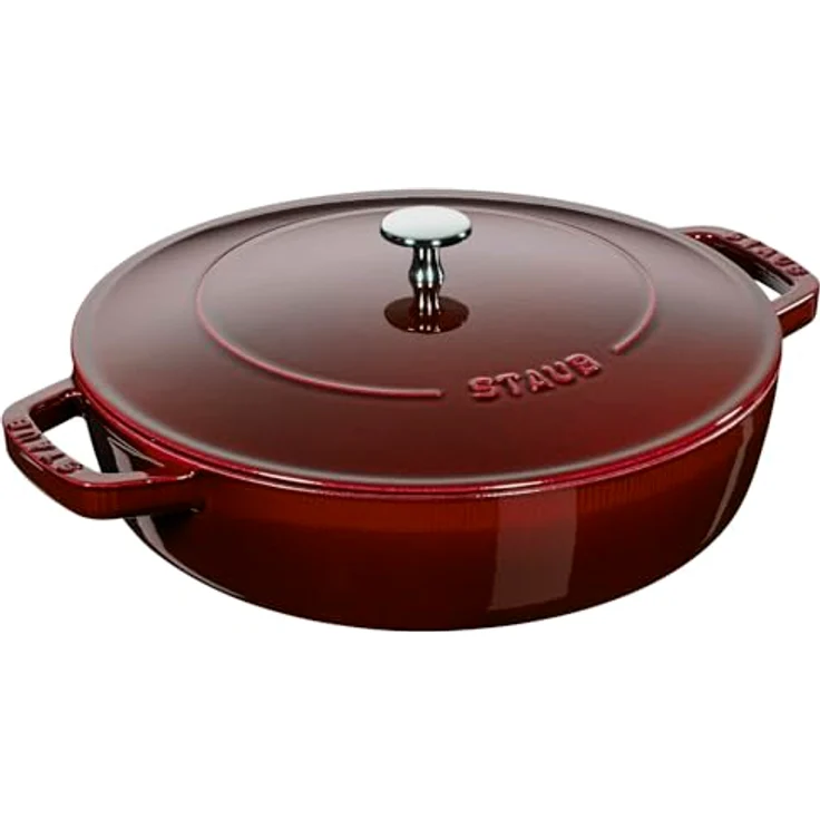 STAUB Bräter mit Chistera 28 cm, Gusseisen, induktionsgeeignet, Grenadine – Bild 2