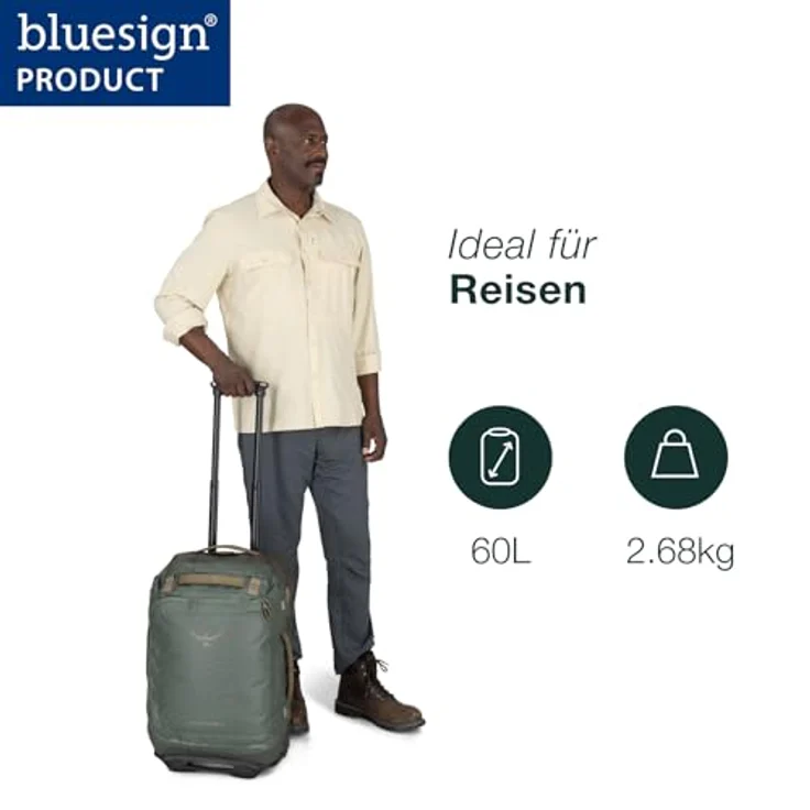 Osprey Transporter Wheeled Duffel 60, robuste Reisetasche mit hoher Wasserfestigkeit, Schwarz, 60 l – Bild 2