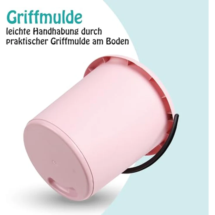 ProHome Putzeimer 5 Liter, 2-tlg. Kunststoff-Eimer in Rosa, Grün oder Anthrazit, BPA-frei, mit Mess-Skala, Made in EU – Bild 3