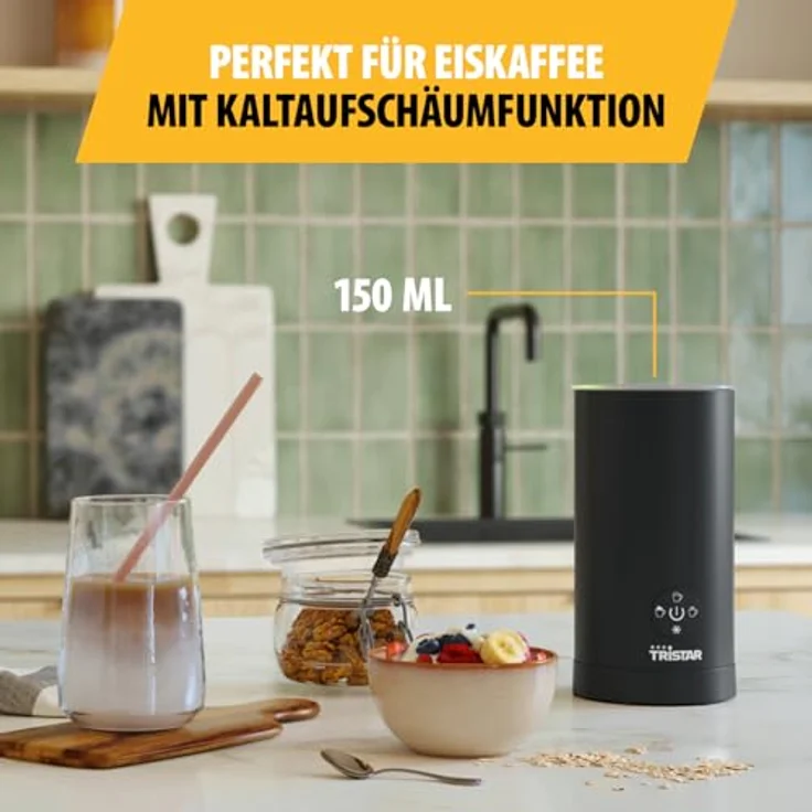 Tristar MK-2278 Milchaufschäumer, 4-in-1 Funktion, 500 W, Ein-Knopf-Bedienung, abnehmbarer Behälter – Bild 5
