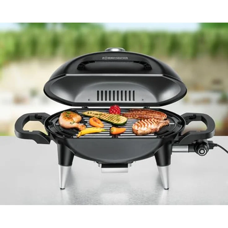 Rommelsbacher Kontaktgrill BBQ 4000, Elektrischer Grill mit Deckel, kompakt, schwarz – Bild 4