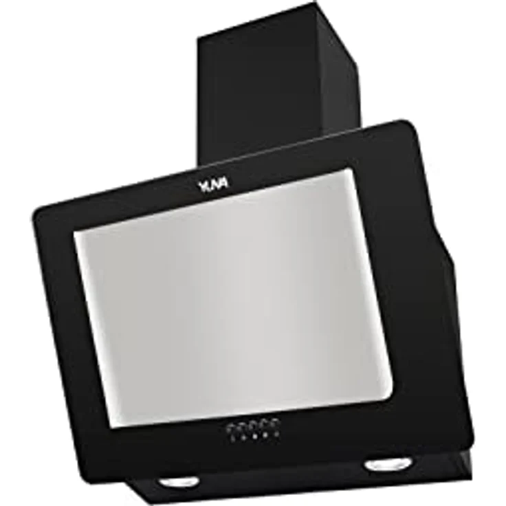 YUNA Dunstabzugshaube NAVA, Kopffreihaube mit 60 cm Breite, Edelstahl + Glas, schwarz, 3 Leistungsstufen, 594 m³/h Abluft, LED-Beleuchtung – Bild 4