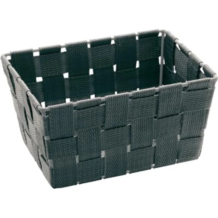 WENKO Aufbewahrungskorb Adria Mini Grau, rechteckig, Polypropylen, 19 x 9 x 14 cm, universell einsetzbar, stabil und robust