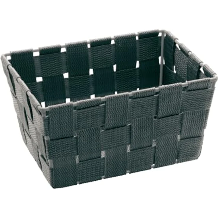 WENKO Aufbewahrungskorb Adria Mini Grau, rechteckig, Polypropylen, 19 x 9 x 14 cm, universell einsetzbar, stabil und robust – Bild 1