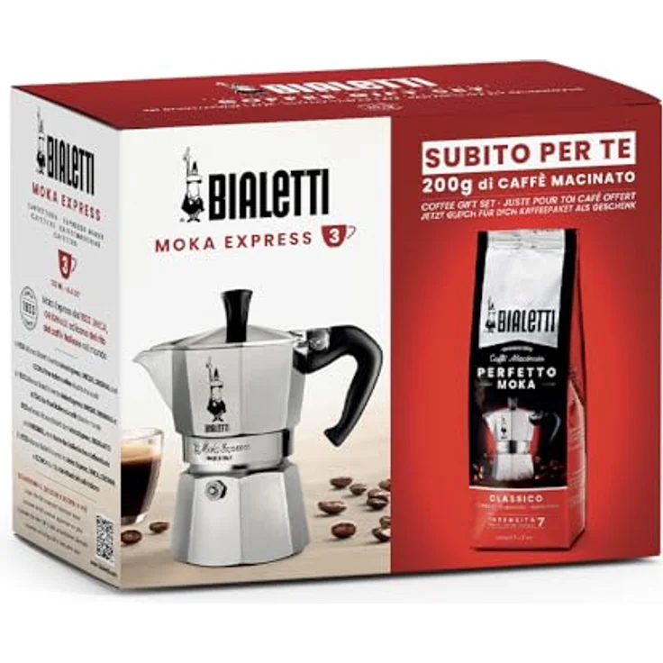 BIALETTI Moka Classico, Espressokocher für 3 Tassen, grau, Aluminium – Bild 2