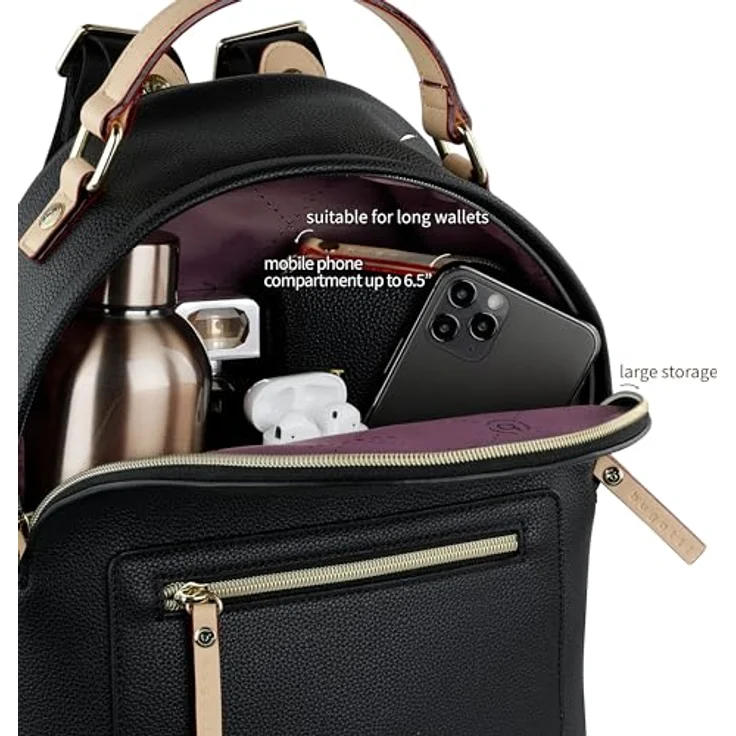 bugatti Ella City Rucksack, 29 cm, schwarz, 100% Polyurethan, kompakt designiert – Bild 5