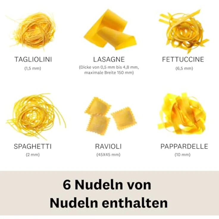 Marcato Multipast, Pastamaschinen-Set aus verchromtem Stahl, vielseitig einsetzbar für Lasagne, Ravioli, Spaghetti und Pappardelle, 20 x 20 x 15 cm, einfach zu bedienen und reinigen – Bild 3