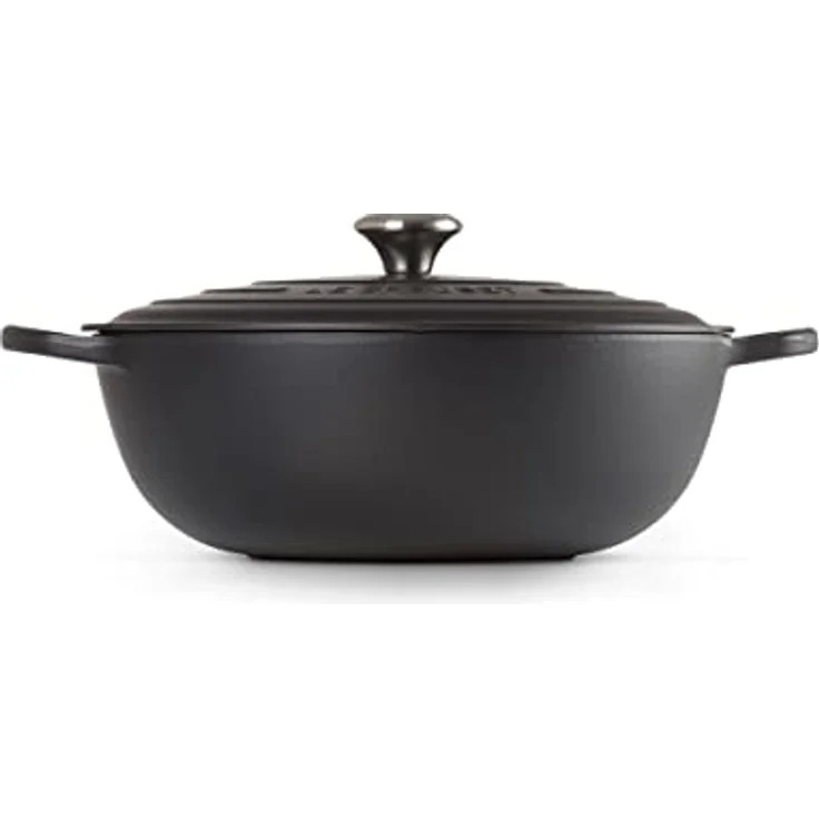 Le Creuset Signature Gusseisen-Bräter mit Deckel, Ø 32 cm, La Marmite, Rund, Für alle Herdarten und Induktion geeignet, Volumen: 7 l, Schwarz – Bild 2