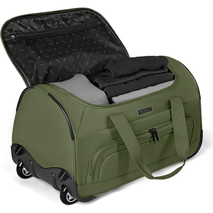 Redolz Duffle Essentials 2 Rollen Reisetasche, 37 cm, Grün, 80 l, arretierbarer Griff und robuste Polyesterbauweise – Bild 2