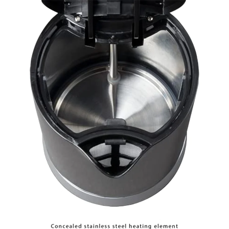Clatronic WK 3452 Wasserkocher, 1,8 L, 2 außenliegende Wasserstandsanzeigen, Kalkfilter (heruasnehmbar), schwarz – Bild 7