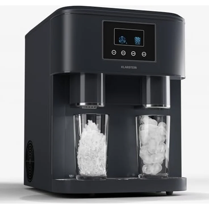 Klarstein Eiswürfelmaschine für Zuhause Camping Gastro, Schnelle Mini-Eiswürfelmaschine Klein, Profi Eismaschine für Crushed Eis, Große & Kleine Eiswürfel, 1,8L Wassertank, 15kg Eis in 24h – Bild 1