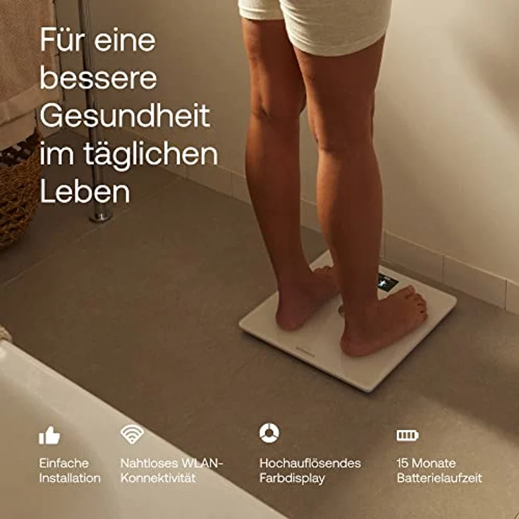 WITHINGS Body Smart — WLAN Digitale Personenwaage / Körperfettwaage für erweiterte Körperzusammensetzung inkl. Muskelmasse, Wasseranteil, Knochendichte – Bild 4