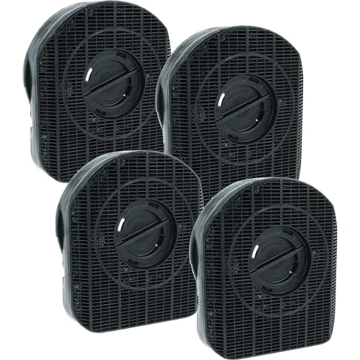 vhbw 4x Aktivkohlefilter kompatibel mit Bosch DWW096520/01, DWA061450/01, DWA091450/01, DKE975BGB, schwarz, effektive Geruchsreduzierung für Dunstabzugshaube – Bild 1