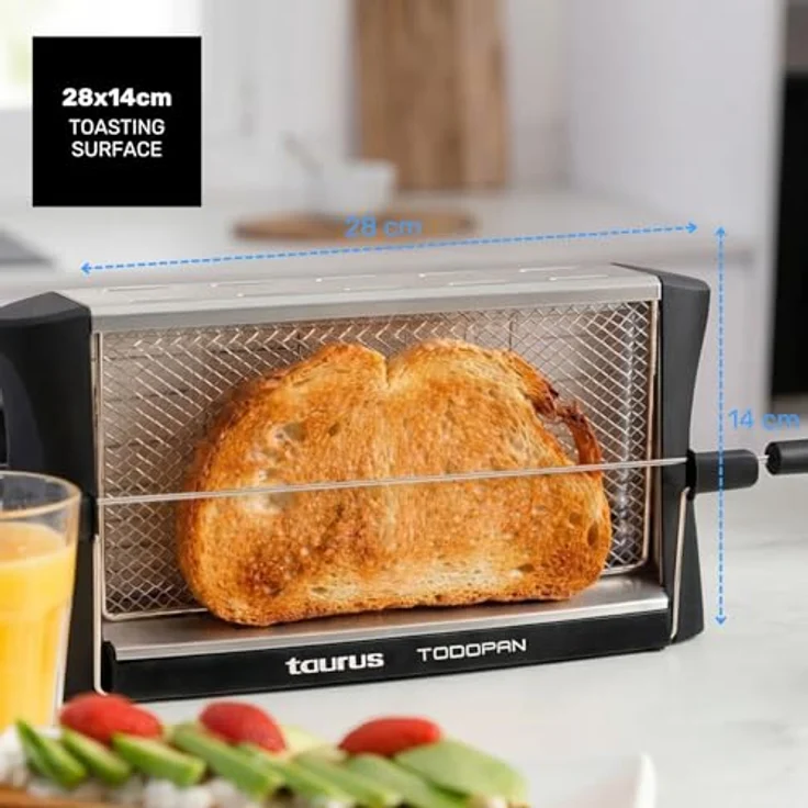 Taurus 960632 Toaster aus Edelstahl, 700 W, für alle Brotsorten, mit Haltestab – Bild 4