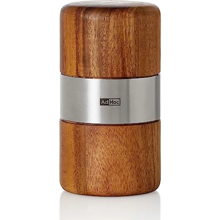 AdHoc PM70 Muskatmühle Muskato | innovative Holzmühle für edle Muskatnüsse | mit original PreciseCutDuo - einer messerscharfen Klinge aus Edelstahl