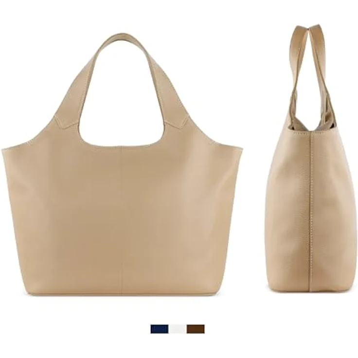 bugatti Elsa Shopper Tasche M, 100% Leder, 42 cm, gelb – Bild 3