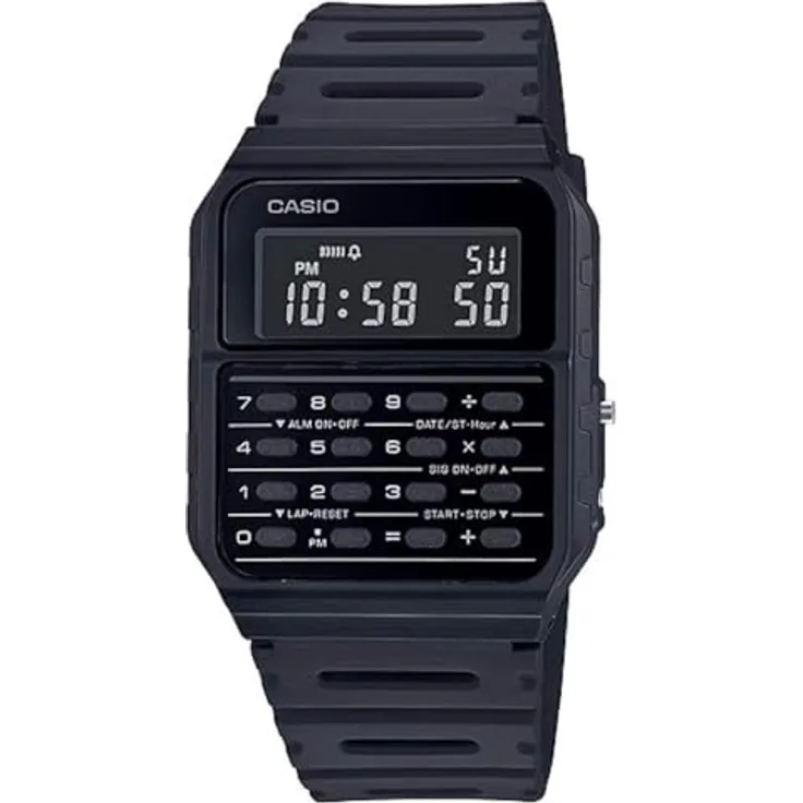 Casio Watch CA-53WB-1BEF, Schwarz Digitale Armbanduhr mit Taschenrechner