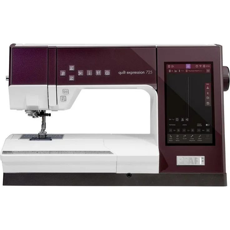 PFAFF quilt expression 725, Nähmaschine mit 8" Farb-Touchscreen, einstellbarer Laser-Nähführung und Nähfußerkennung