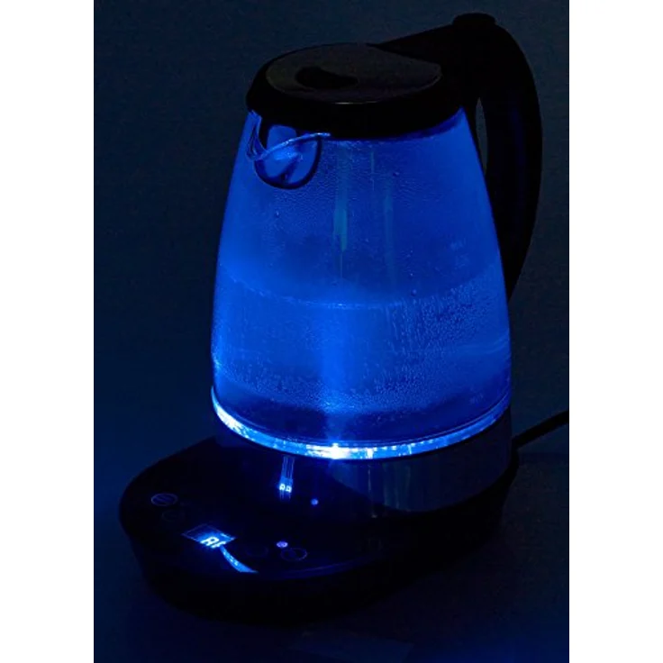 Rosenstein & Söhne Glas-Wasserkocher, 2200W, 1,7L, Temperaturwarhl, transparent, weiß – Bild 10