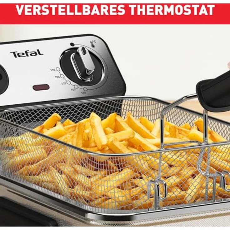 Tefal fr511170 Fritteuse, für 3 Liter Öl, mit Sichtfenster, Leistung 2400 W, Inox, grau – Bild 4