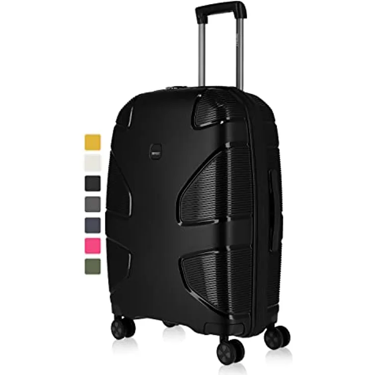 IMPACKT IP1 4-Rad Hartschalenkoffer aus recyceltem Material mit 6 Jahren Garantie; nachhaltiger Reisekoffer mit austauschbaren klick-Rollen; 67 cm, 3,5 kg, 73 Liter