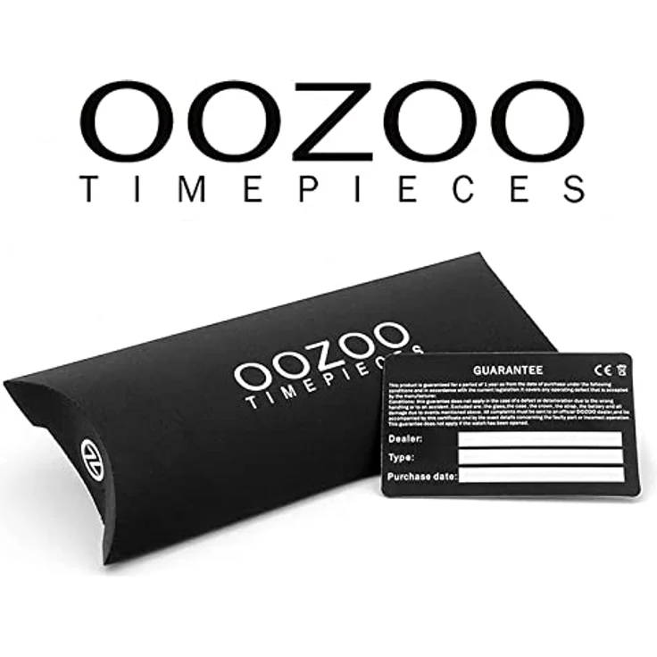 Oozoo Damenuhr mit Lederband Color Line 48 MM Silberfarben/Weiß C11070 - XXL Gehäuse, Miyota Quarzwerk und Spritzwasserschutz – Bild 4