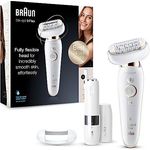 Braun Silk-épil 9 Flex 9-005 – Epilierer mit flexiblem Kopf für eine einfachere Haarentfernung, Weiß/Gold