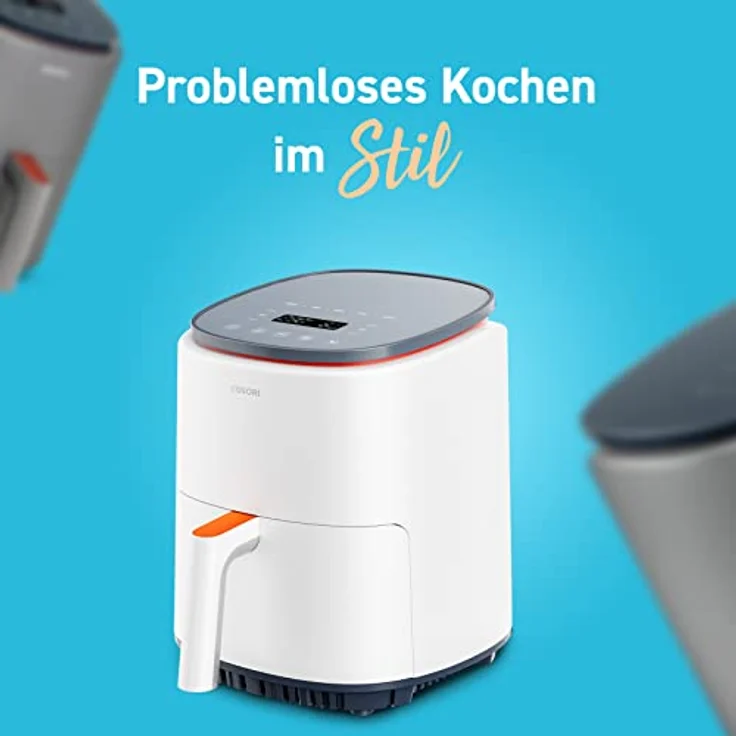 COSORI Lite Heissluftfritteuse 3.8L, voreingestelltes mehrstufiges Kochen, bis zu 230℃, Smart Steuerung, 1500W, 1-3 Portionen, kostenlos mit Online-Rezepten, Spülmaschinenfest, Weiß – Bild 2
