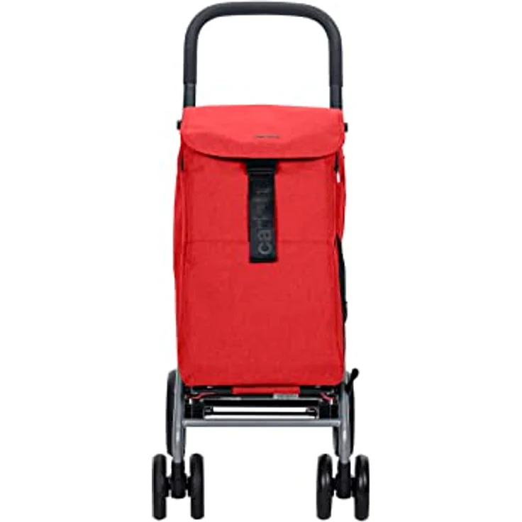 CARLETT | Einkaufstrolley mit 4 Rädern | Lett430 CLASSIC duo | Zusammenklappbarer Einkaufswagen mit großer Kapazität, 25kg, 53L Einkaufstasche, 9L Thermotasche und Rückenfach | Ruby Rot – Bild 2