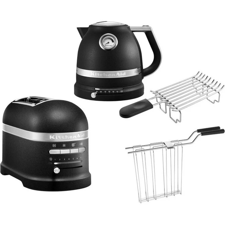 KitchenAid Artisan Set, 2-Scheiben Toaster mit Brötchenaufsatz und Wasserkocher 1,5 L in Chrom