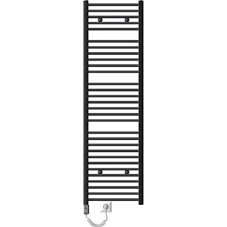 LuxeBath Sahara Elektrischer Badheizkörper 50x180cm, gebogen, anthrazit, 1200W mit Thermostat und Timer-Modus – Bild 3