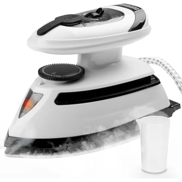 Duronic SI4 WB Mini Reisebügeleisen, 420W Dampfbügeleisen mit variabler Temperaturregelung und 2m Kabel, Schwarz-Weiß – Bild 1