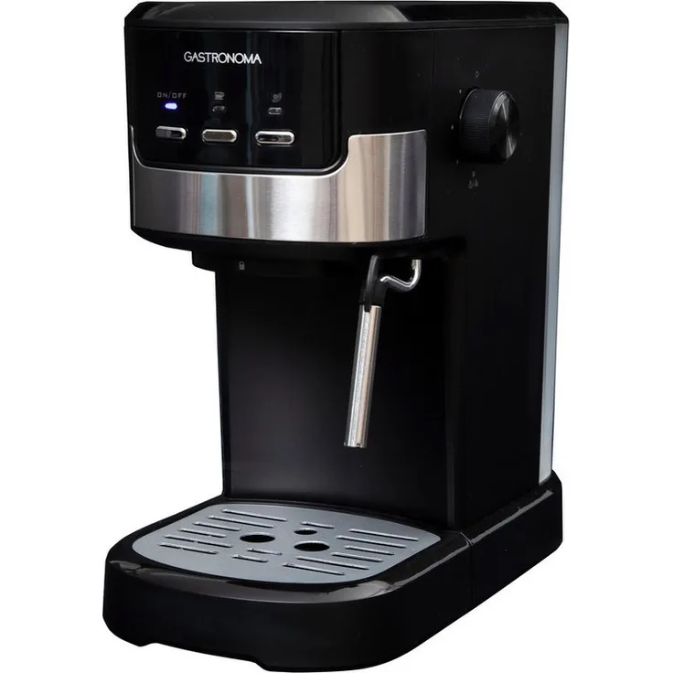GASTRONOMA Filterkaffeemaschine 18110002, Espressomaschine mit 15 bar Druck, Schwarz mit Edelstahlakzenten