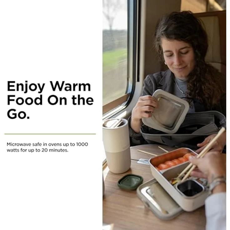 Klean Kanteen Rise Meal Box Brotdose aus Edelstahl in der Farbe Tofu, auslaufsicher – Bild 3