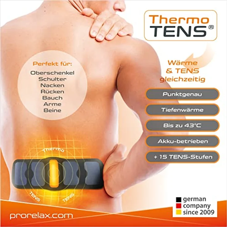 prorelax 15100 ThermoTENS | 3 in 1 Effektive Schmerztherapie | Wärme, TENS und Wärme + TENS | Medizinfreie + nebenwirkungsfreie Therapie und Regeneration | Individuell einstellbar | Wiederverwendbar – Bild 4