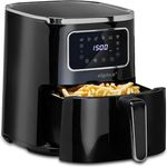 Alpina Heißluftfritteuse 4.5L - Airfryer für 3 bis 4 Personen - Digitalanzeige, Temperatur 80-200°C, Timer 60 Minuten - 1450W - Schwarz