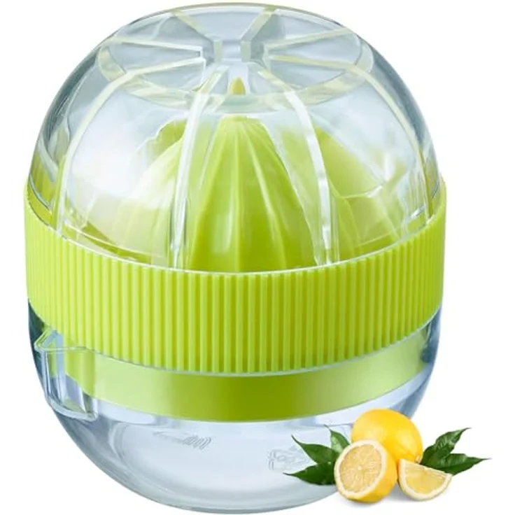 Westmark Kleine Zitruspresse mit Behälter und Deckel, Durchmesser: 7,2 cm, Fassungsvermögen: 100 ml, Kunststoff, Fresh and Fruity, Transparent-Grün, 30932280 – Bild 2