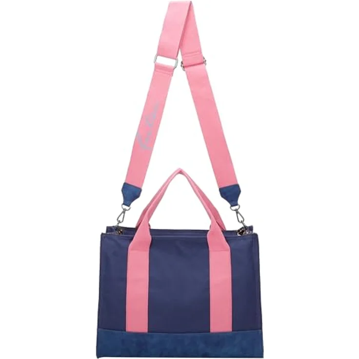 Fritzi aus Preußen Handtasche, große Canvas Handtasche 40 cm, blau, abnehmbarer Schulterriemen für Crossbody-Tragen – Bild 2
