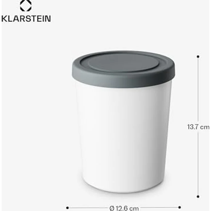 Klarstein Eisbehälter-Set, 2x 1L, Spülmaschinenfest, Stapelbar, Kunststoff für Selbstgemachtes Eis & Joghurt, passend für Klarstein Eismaschinen – Bild 7
