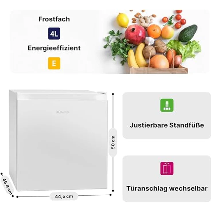 Bomann KB 7245 Minikühlschrank, freistehend, weiß, Energieklasse E – Bild 8