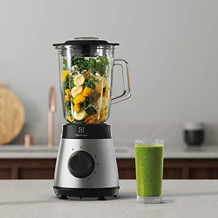 Electrolux E4TB1-6ST Standmixer, 800 Watt, 1,5 Liter, Pulsfunktion, Eis-Crusher, Drehregler, silber, schwarz - Preisvergleich – Bild 4