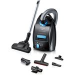 Siemens Staubsauger mit Beutel Q5.0 extreme silencePower VSQ5X500, Bodenstaubsauger, ideal für Allergiker, Hygiene-Filter, starke Saugleistung, XXL-Polsterdüse, langes Kabel, 650 W, schwarz