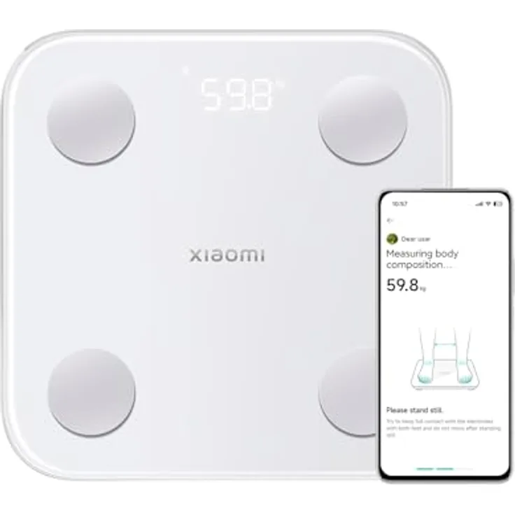 Xiaomi Body Composition Scale S400 Personenwaage mit Dual-Frequenz-Messung, 25 Gesundheitsindikatoren, bis zu 150 kg und Genauigkeit von 100g, Weiß