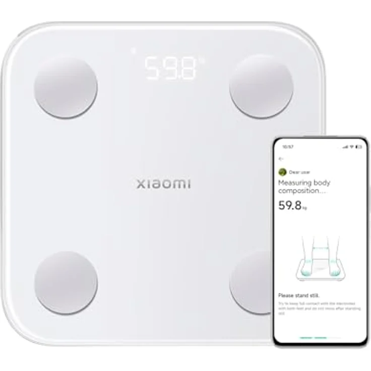 Xiaomi Body Composition Scale S400 Personenwaage mit Dual-Frequenz-Messung, 25 Gesundheitsindikatoren, bis zu 150 kg und Genauigkeit von 100g, Weiß – Bild 1